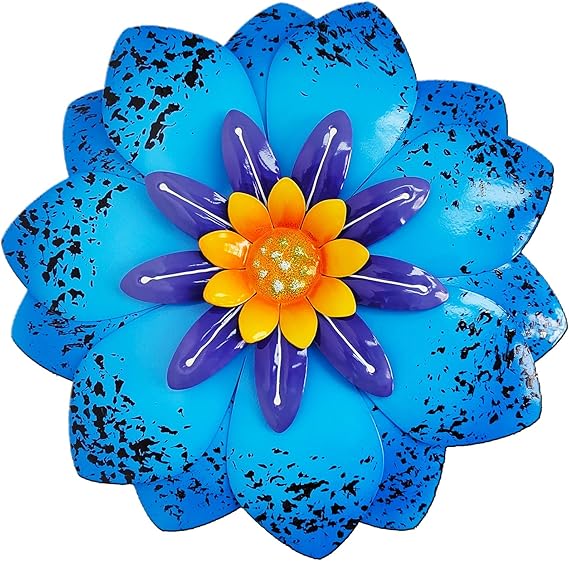 LITIALLY Outdoor Metal Flower Wall Art, New Creative Cute Metal Flower Decorations, Wall Art Decor for Indoor Outdoor Porch Decor Space
