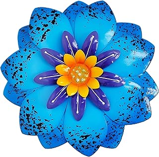 LITIALLY Outdoor Metal Flower Wall Art, New Creative Cute Metal Flower Decorations, Wall Art Decor for Indoor Outdoor Porch Decor Space
