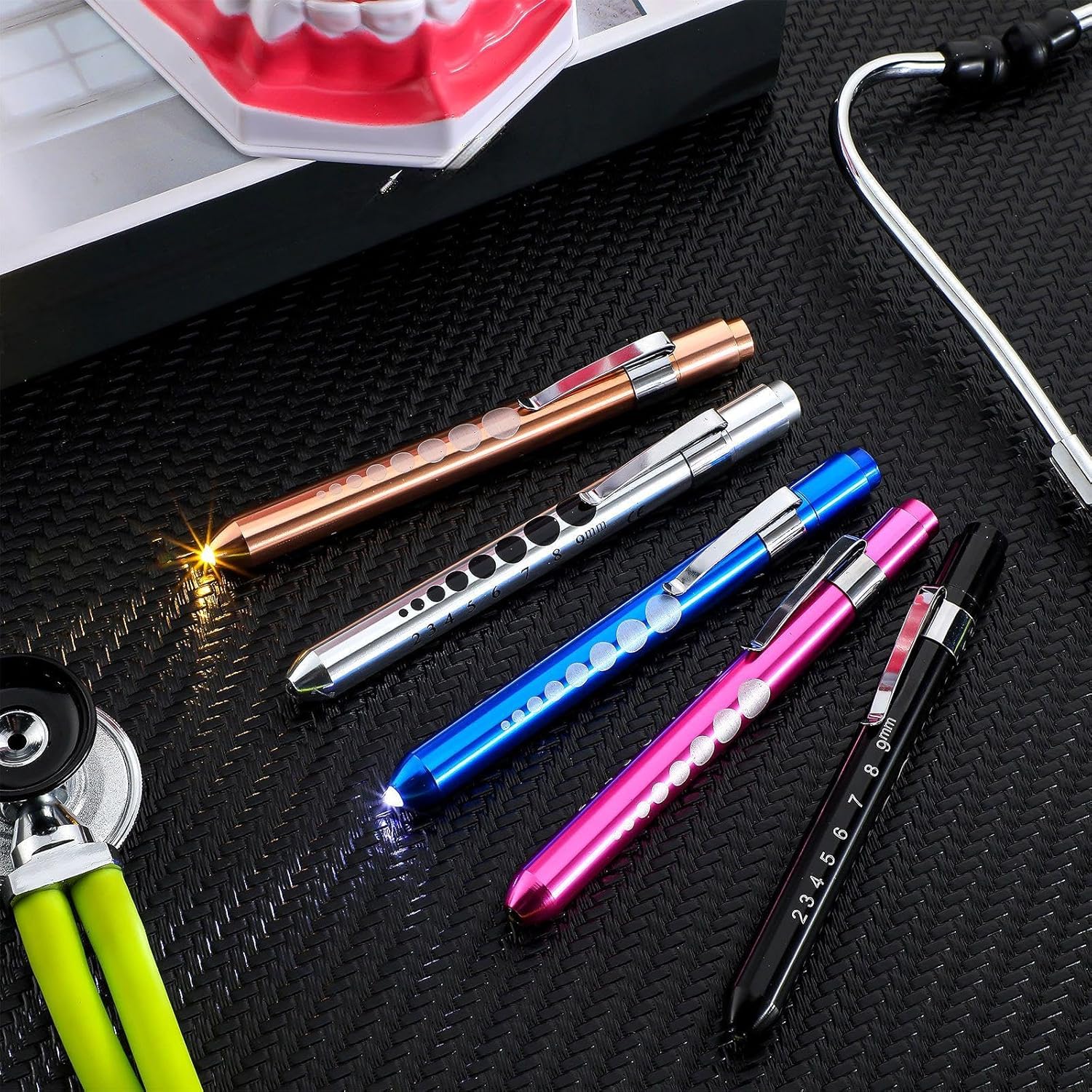 Nuanchu 30 Pcs Penlight for Nurse LED Reusable Pen Light with Pupil Gauge Nurses Pin Light for Torch Medical Students Doctors Daily Use with Pocket Clip Nurse and Doctor Gifts(Elegant Colors)