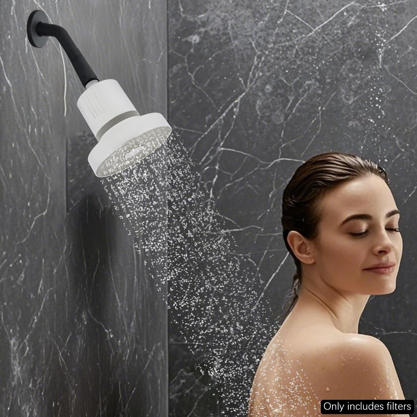 Alcachofa de ducha con filtro, cabezal de ducha con filtro premium, certificado NSF-177, cabezal de ducha con filtro, elimina el 99% de cloro y contaminantes, KDF-55 + carbón activo, para una piel y