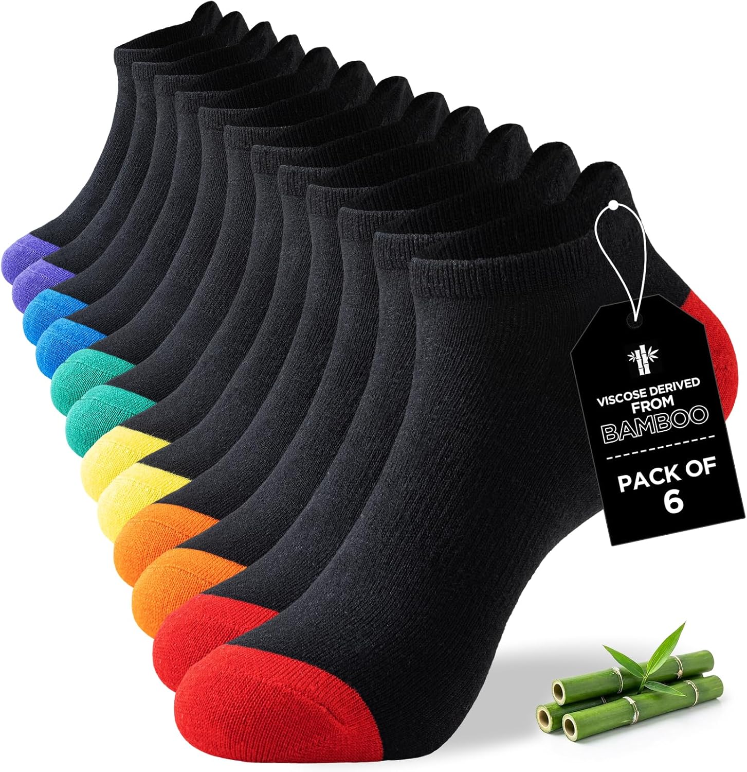 Niorasen Bamboo Trainer Socks for Men and Women 6 Pairs Ankle Sports Summer Socks Anti Blister Running Athletic Breathable Socks Low Cut Walking Short Socks — image 10