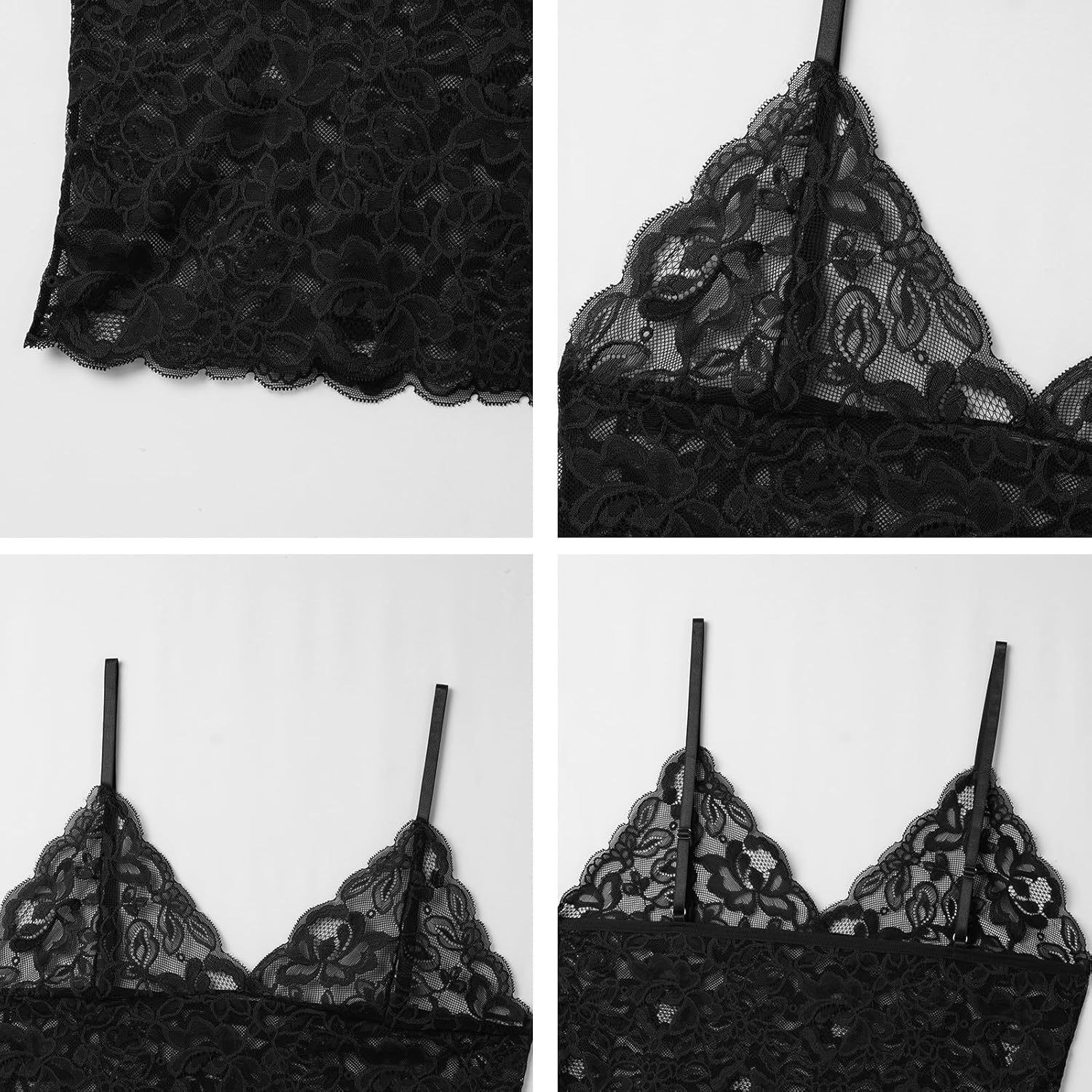 ABAFIP Men’s Lace Cami Top Floral Sheer Camisole Ruffle V-Neck Sleeveless Shirt See Through Undershirt - Image 7