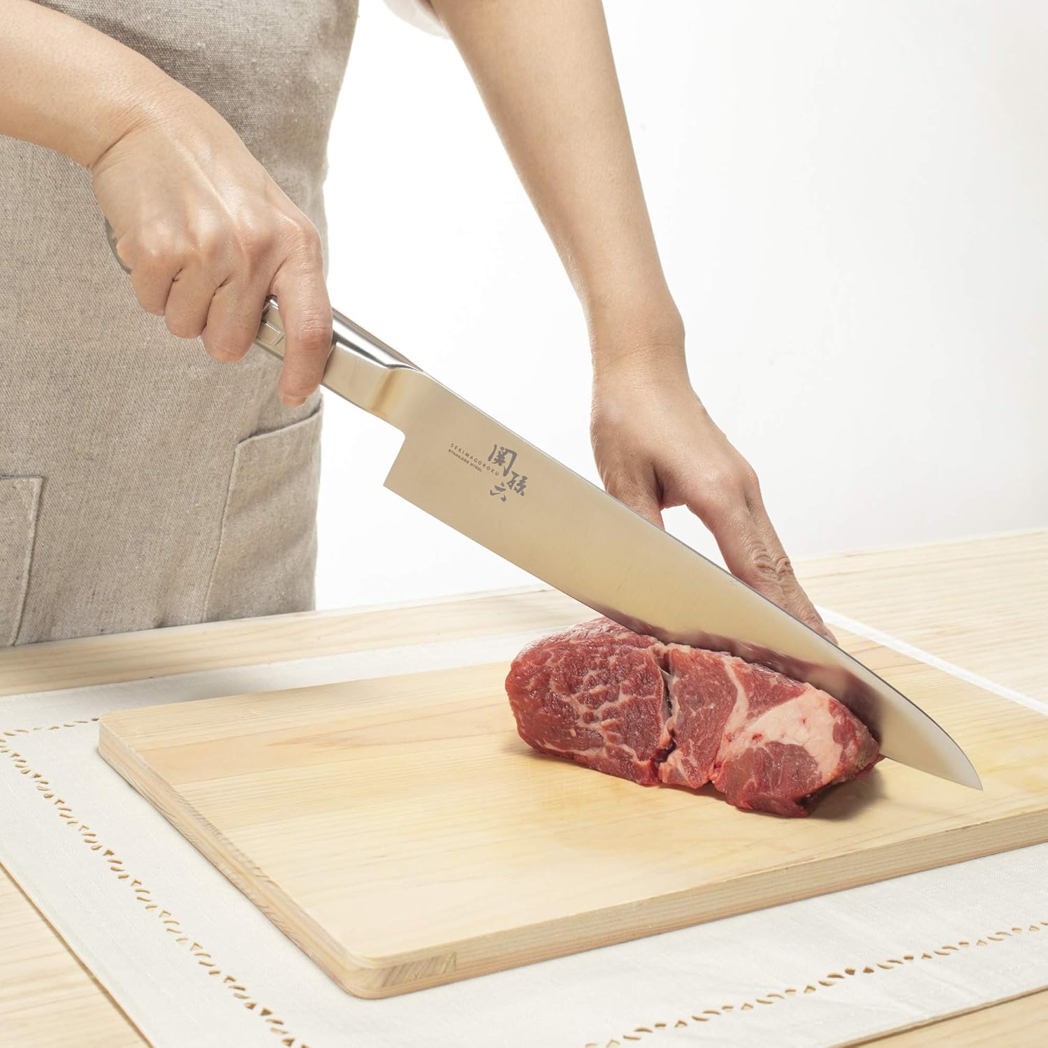 Kai Corporation 093AB5639 Kai Gyutou Knife, All Stainless Steel, 9.4 inches (240 mm), Made in Japan, オールステンレス