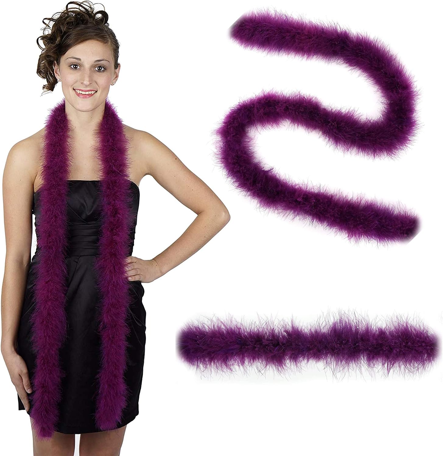 ZUCKER Marabou Feather Boas - Fluffy Costume Accessories, for Halloween Party, Carnival, Crafts, Dancing