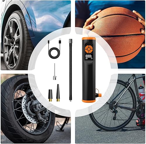 Miniatura 8 de Tire Inflator  Portable Digital Air Pump  Compact Tire Inflator With LED Lights And Digital Display, Ideal For Cars, Motorcycles, Bikes, Electric