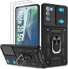 for Samsung Galaxy Note 20 5G Case with 2 Pcs HD Screen Protector, Heavy Duty Shockproof with 360° Rotation Kickstand [Military Grade] Protective Case for Note 20, Black