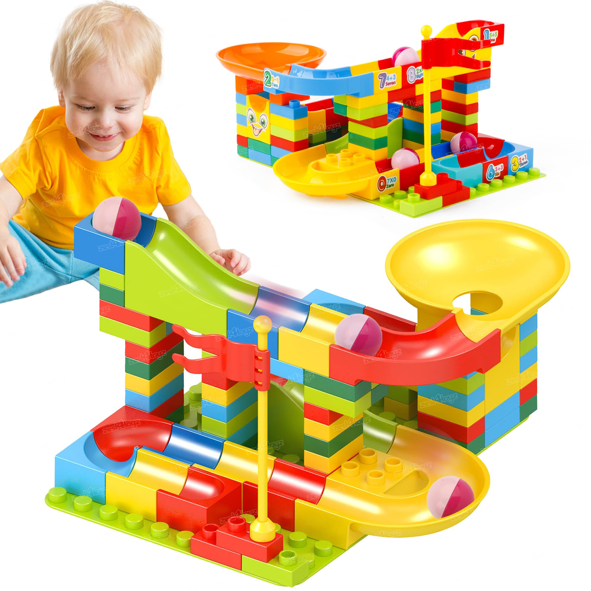 Zest 4 Toyz 88 Pieces Building Blocks Funnel Slide DIY Sets Bricks Assembly Block Marble Run Slide Track Set Toys for Kids (B0CL544NF3) Amazon Price History, Amazon Price Tracker