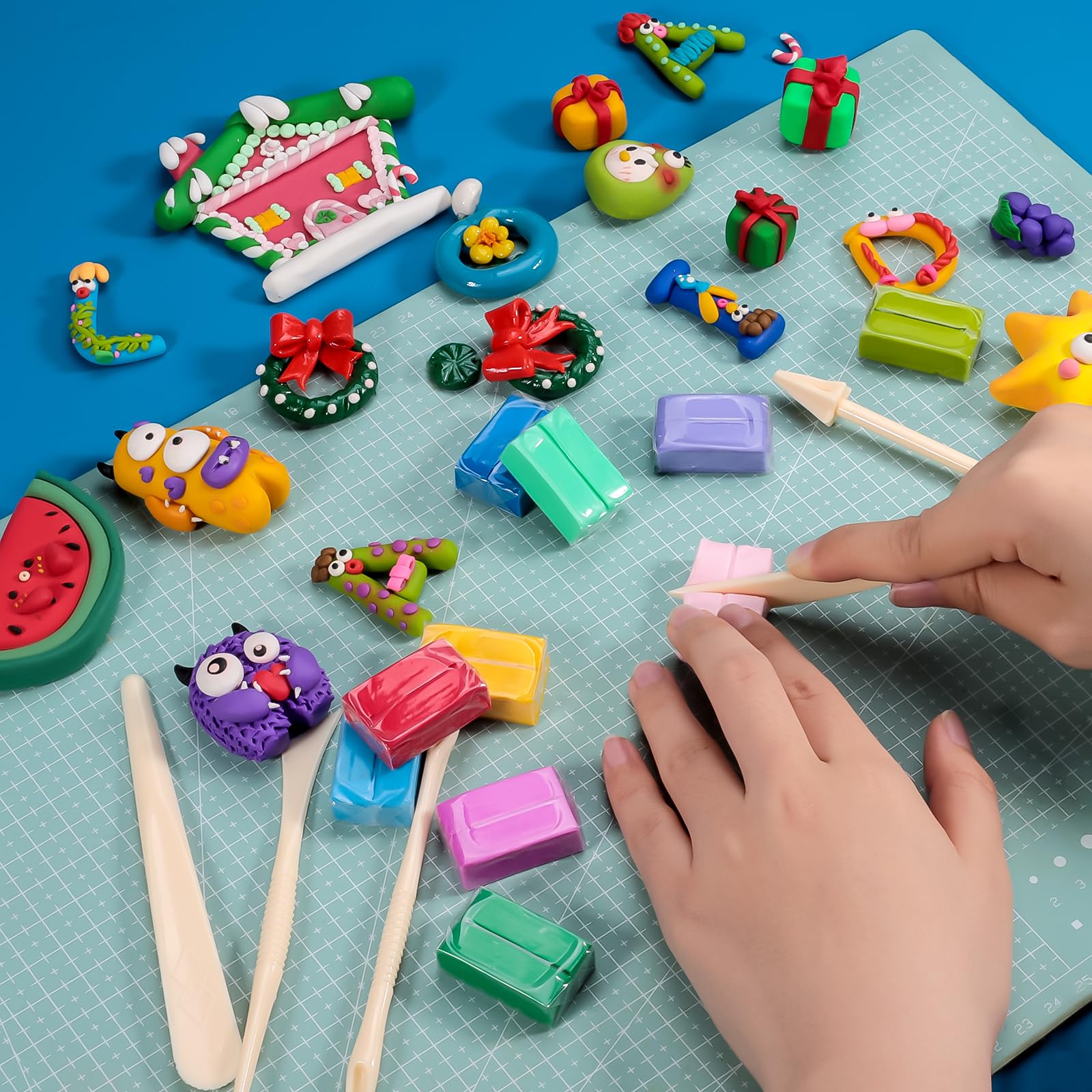 YILAIDA Lot de 142 paquets d'argile polymère pour enfants avec 5 outils de sculpture, non toxique et doux, cadeau d'anniversaire, débutants/adultes