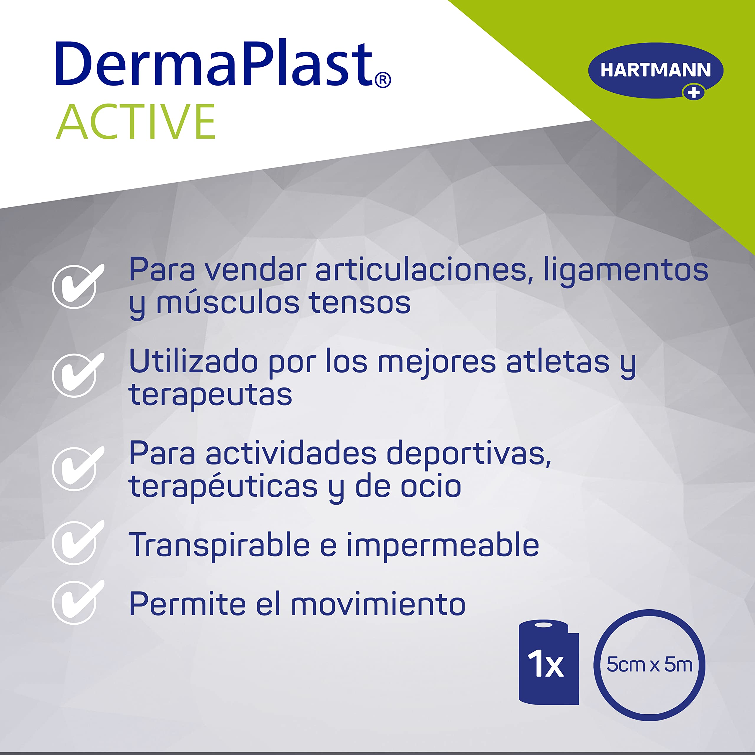 DermaPlast Aktywna taśma kinezjologiczna, taśma nerwowo-mięśniowa do zapobiegania i leczenia ostrych urazów sportowych, Kinesio, kinezjologia, Beżowy, 5cmx5m
