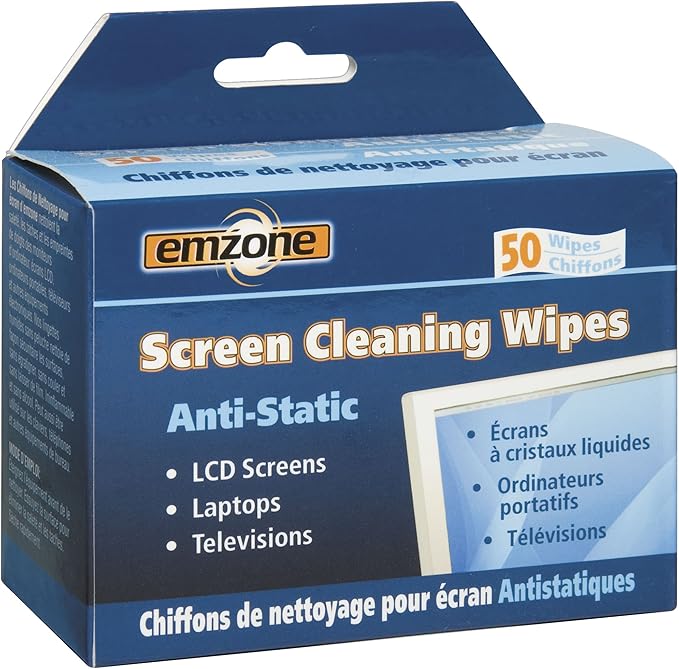 emzone | Screen Cleaning Wipes | LINT Free + Anti-Static | 50 ...