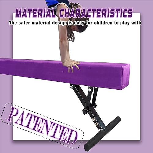 Miniatura 3 de Seliyoo Viga de equilibrio ajustable para niños, haz de gimnasia de 8 pies, haz de piso alto e inferior para centro de gimnasia, equipo de gimnasia
