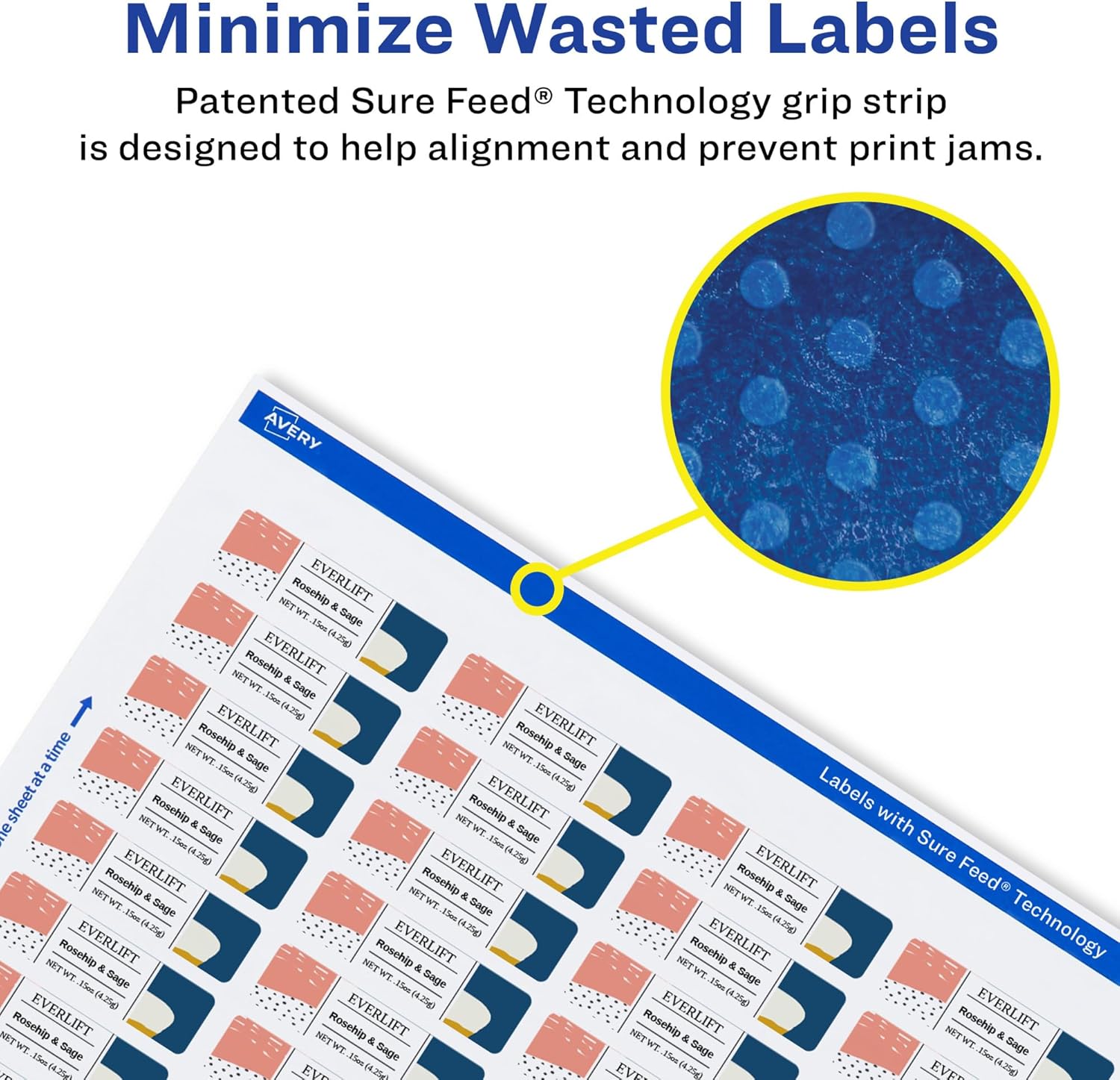 Avery Matte White Removable Rectangle Labels, Sure Feed Technology, Print-to-The-Edge, 1-13/16" x 2-3/16", 600 Removable Labels, Laser/Inkjet Printable