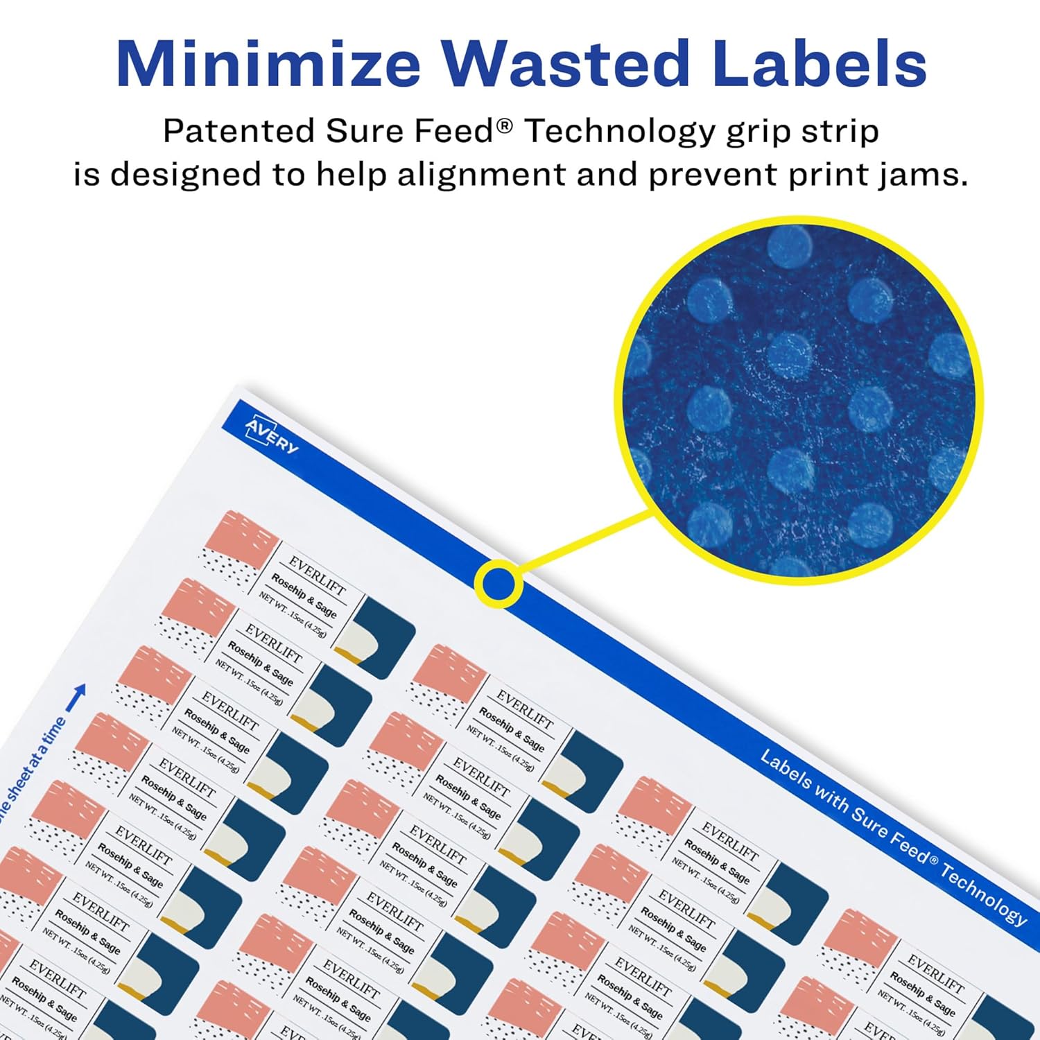 Avery Matte White Removable Rectangle Labels, Sure Feed Technology, Print-to-The-Edge, 2/3" x 1-3/4", 4,400 Removable Labels, Laser/Inkjet Printable