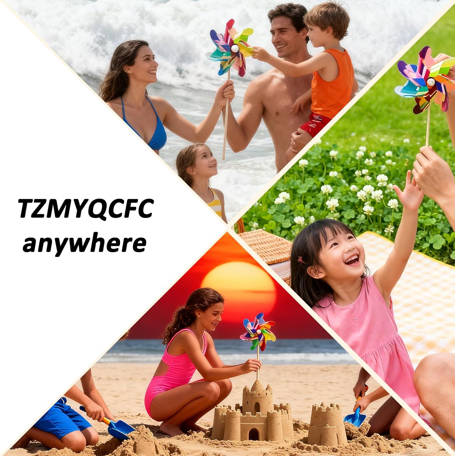 Colorful Reflective Windmill, 24 Pack 7 Leaves Wind Windmills, No Assembly Required, Boys and Girls Toys, Pinwheel for Yard and Garden Lawn Decoration,Bird Scarer Spinners for Garden