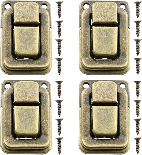 LUORNG 4 piezas retro de caja de cerrojos con cerradura de palanca para joyero, caja ordinaria, caja de regalo, caja de madera, caja de