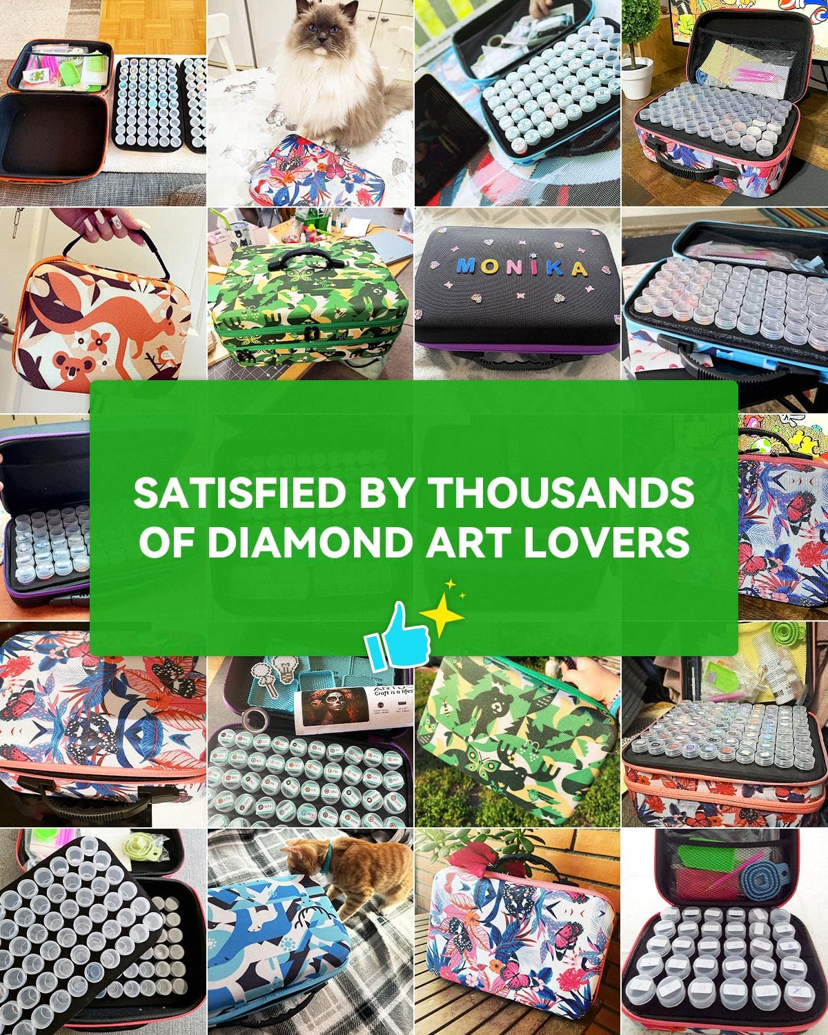 ARTDOT 240 Slots Storage Container for Diamond Painting Kits for Adults,Portable Diamond Painting Storage Box with Accessories and Tools