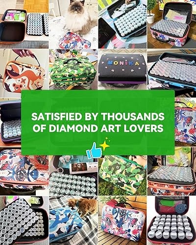 Miniatura 6 de ARTDOT Contenedor de almacenamiento de 30 ranuras para kits de arte con diamantes para adultos, caja de almacenamiento portátil para pintura con