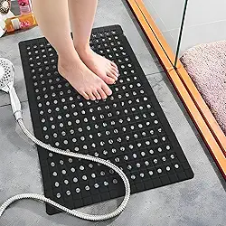 Tapete Antiderrapante para Box Banheiro Preto Segurança para Idosos e Crianças 42x30cm