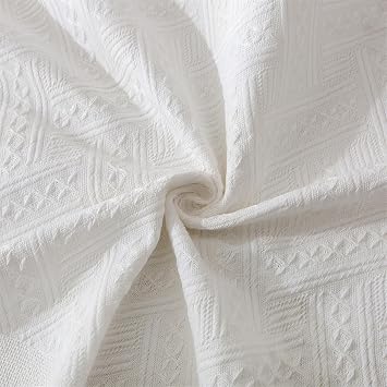 Rectangle Tablecloth, Washable Cotton Linen Table Cloth Wrinkle Free Tassel Decoration for Outdoor Coffee Table, Kitchen, Dining, Tabletop Decoration (Off-White,90x180cm)