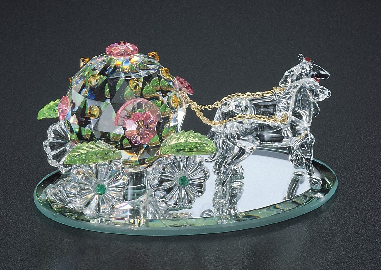 ■米国クリスタルワールド社 馬車の置物 □米国クリスタルワールド社 馬車の置物 インテリア小物