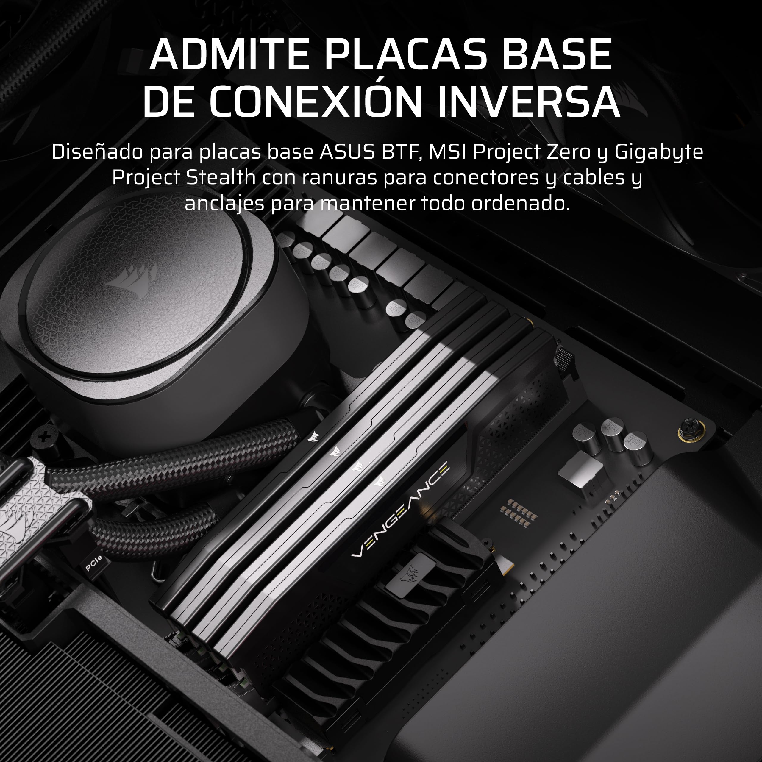 CORSAIR Frame 5000D RS ARGB Caja Modular Mid-Tower de Gran Flujo de Aire para PC – 4X Ventiladores RS Preinstalados, Sistema de Montaje de Ventiladores InfiniRail – Negro