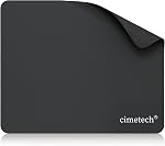 cimetech Mouse Pad, Premium-Textured Computer Mouse Mat, Improves Speed and Precision, Non-Slip Rubber Base, Superfine Fiber & Washable, Small Portable Slim Mousepad for Office and Gaming -Black