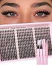 Manga Lash Clusters Kit Natural 300 Pcs Cluster Eyelash Extensions Kit Wispy Fairy Fluffy Eyelash Clusters Anime Cosplay Individual Lash Extensions Kit CC Curve 10-16mm