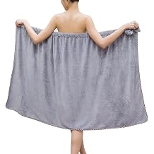 GOSCHE Bath Wrap Towels for Women - Adjustable Shower Spa Wrap with Home Hotel Bath Towel Nightgown for Sauna Beach Pool Gym Travel - Gray