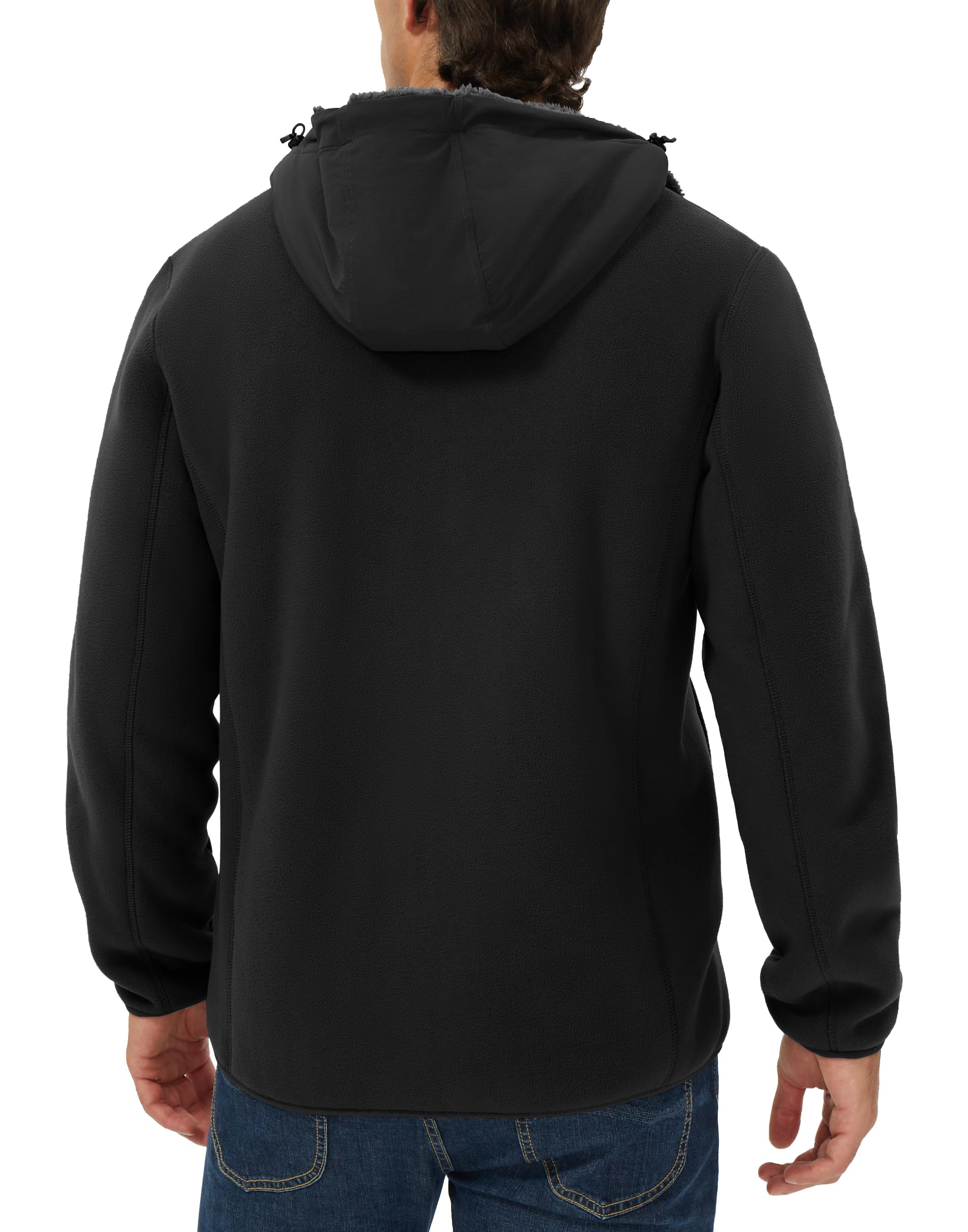 Pioneer Camp Veste d'hiver pour homme avec polaire Sherpa - Sweat à capuche chaud - Coupe-vent - Veste mi-saison pour homme - Idéale pour l'extérieur et le quotidien