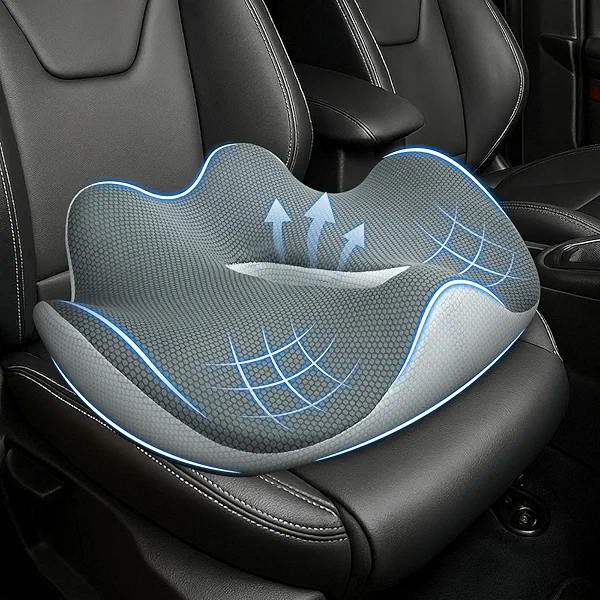X-Large Car Seat Cushions for Driving ,Comfort Memory Foam Car Cushions for Driving for Back, Hip & Tailbone Pain Relief – Non-Slip Booster Pad for Short Drivers, Auto, Office Chair, Wheelchair