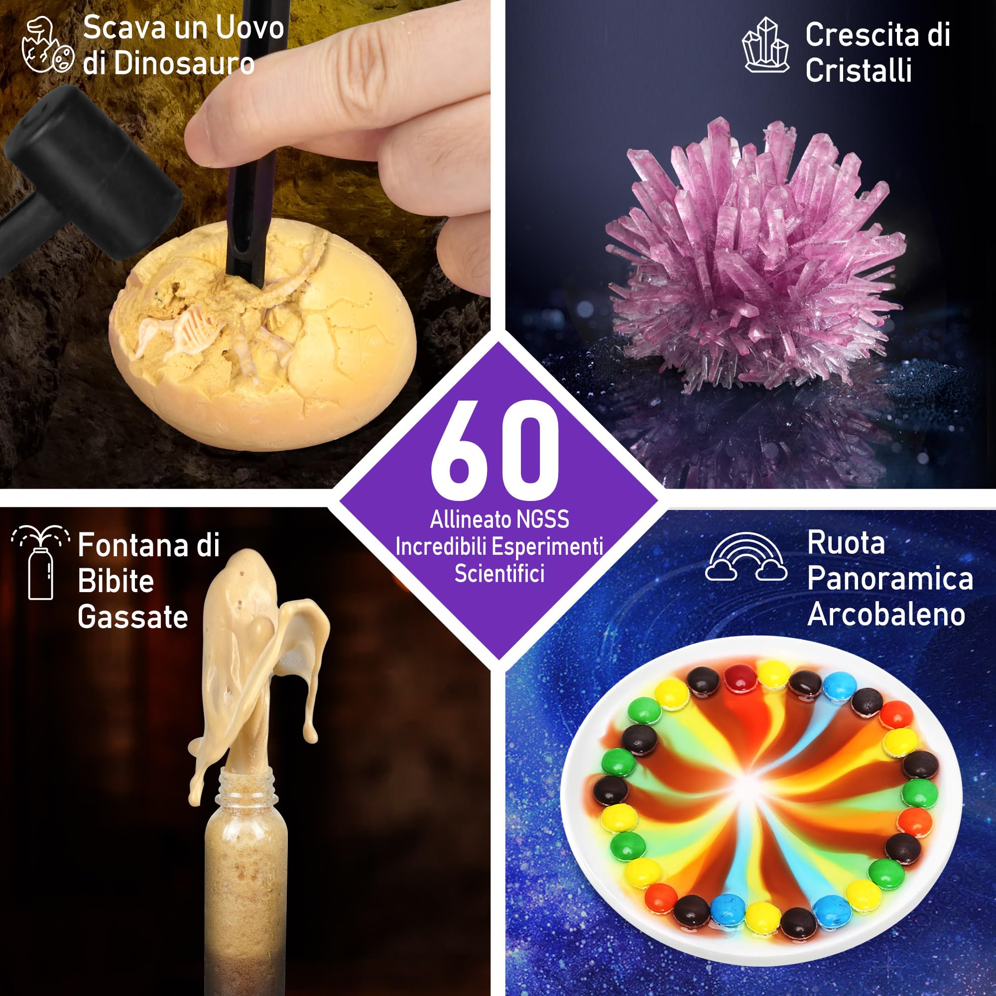 BenBen Esperimenti per Bambini dai 6 Anni in su, Esperimenti Scientifici per Bambini, Set Completo, Regalo Giocattolo per Ragazzi e Ragazze