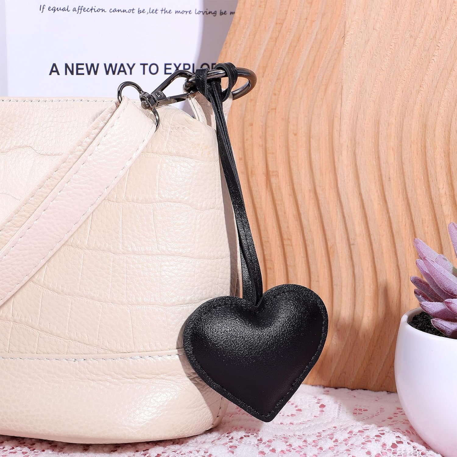 Heart Bag Charms Keychain for Women, Heart Shaped Keychain Accessories, Cute Key Chain Charm for Car Keys Handbag Backpack - Image 5