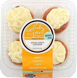 Lucky Spoon Bakery Gluten Free Lovely Lemon Cupcake 4 Count, 8 OZ