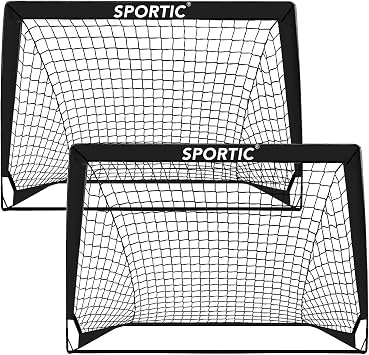 2 Pack 4 x 3 Soccer Goal Net Set, Pop Up Kids Practice Soccer Goals for Indoor and Outdoor.Portable Soccer Net with Carrying Bag & Ground Pegs, Perfect for Backyard, Field, Court