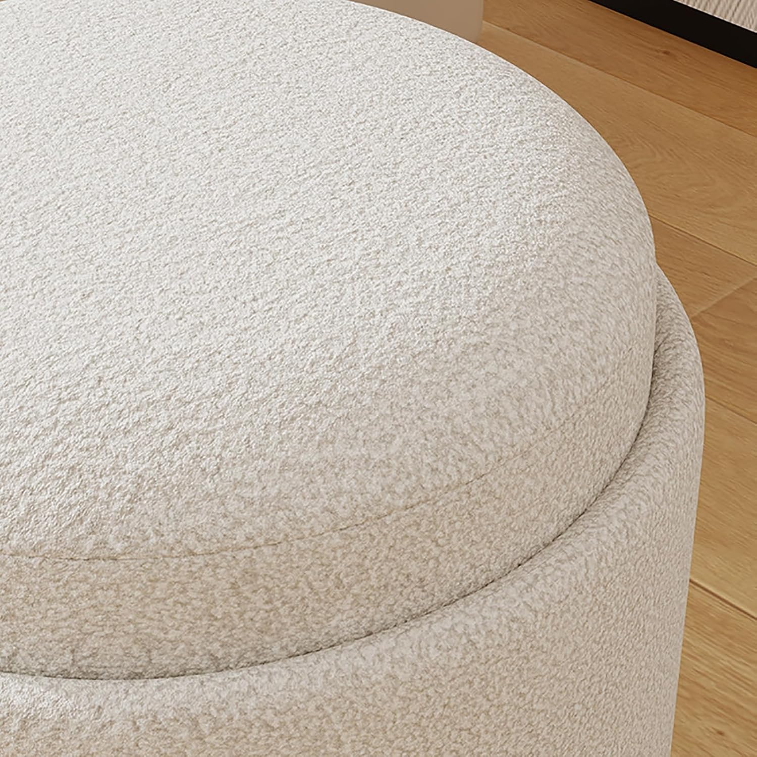 Modern Round Ottoman with Soft Padded Seat, Multifunctional Vanity Chairs for Makeup, Upholstered Footrest Stool Ottoman Foot Stool for Living Room Bedroom (A,C)