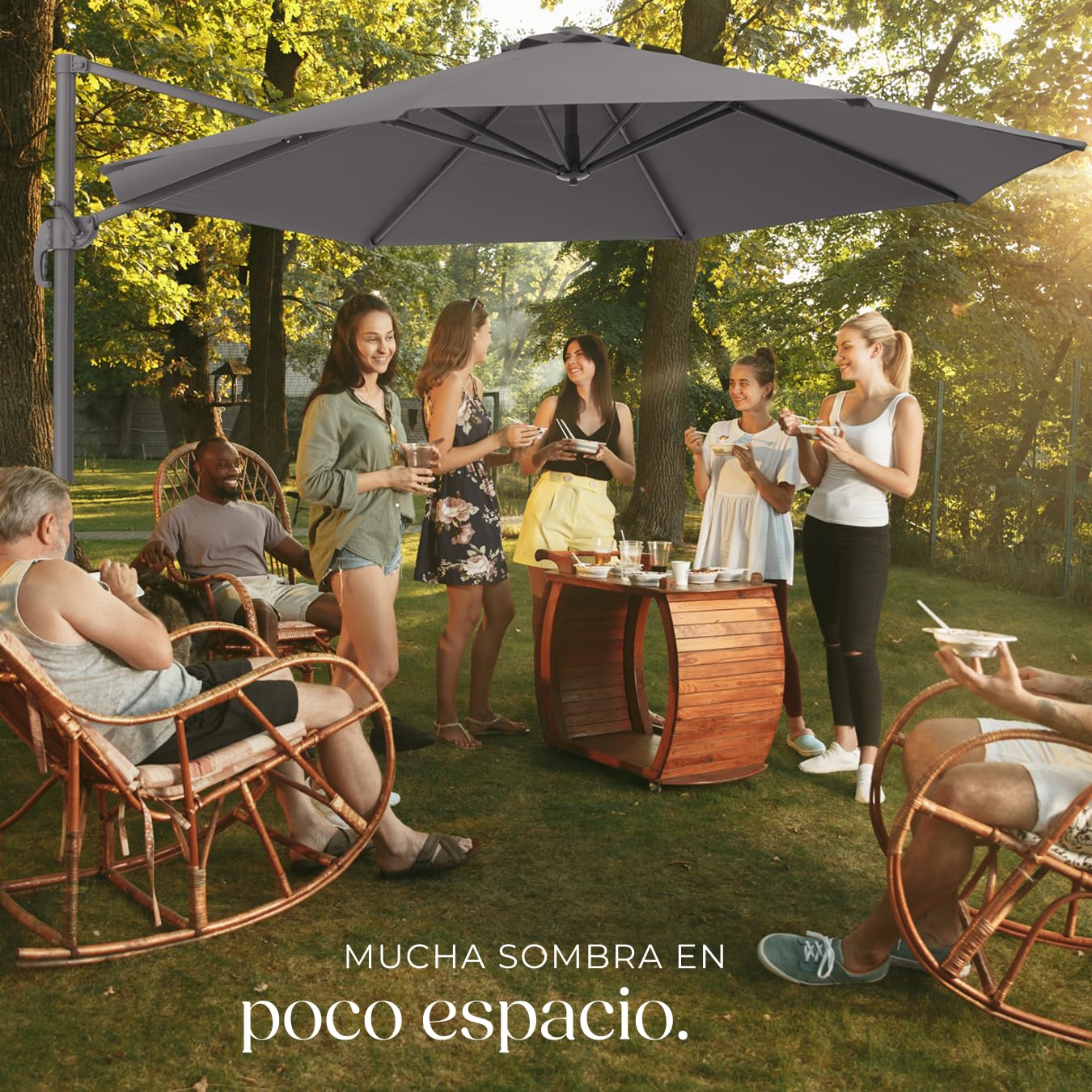 TecTake® Sombrilla Parasol, Protección UV, Inclinación Ajustable, Parasol Jardin, Sombrilla Terraza Exterior, Patio, Funda Protectora, Ventilación Superior, Parasol Terraza Exterior
