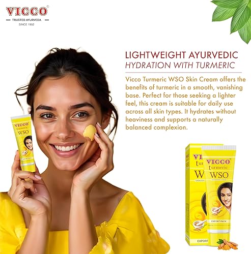 Miniatura 5 de Vicco Crema para la piel WSO de cúrcuma, crema facial de cúrcuma, adecuada para todo tipo de piel, 100% natural, (paquete de 3 x 2.82 onzas)