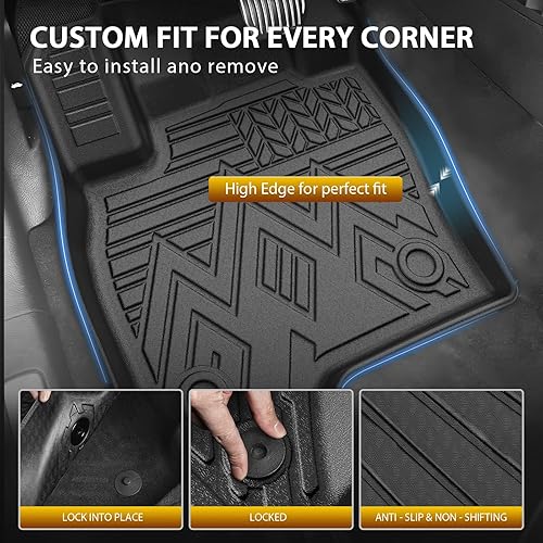 Vista 63 de Powerty Alfombras resistentes para BMW X3 2018 a 2024 y BMW X4 2019 a 2024, a medida para accesorios de X3 y X4, de elastómero termoplástico 3D