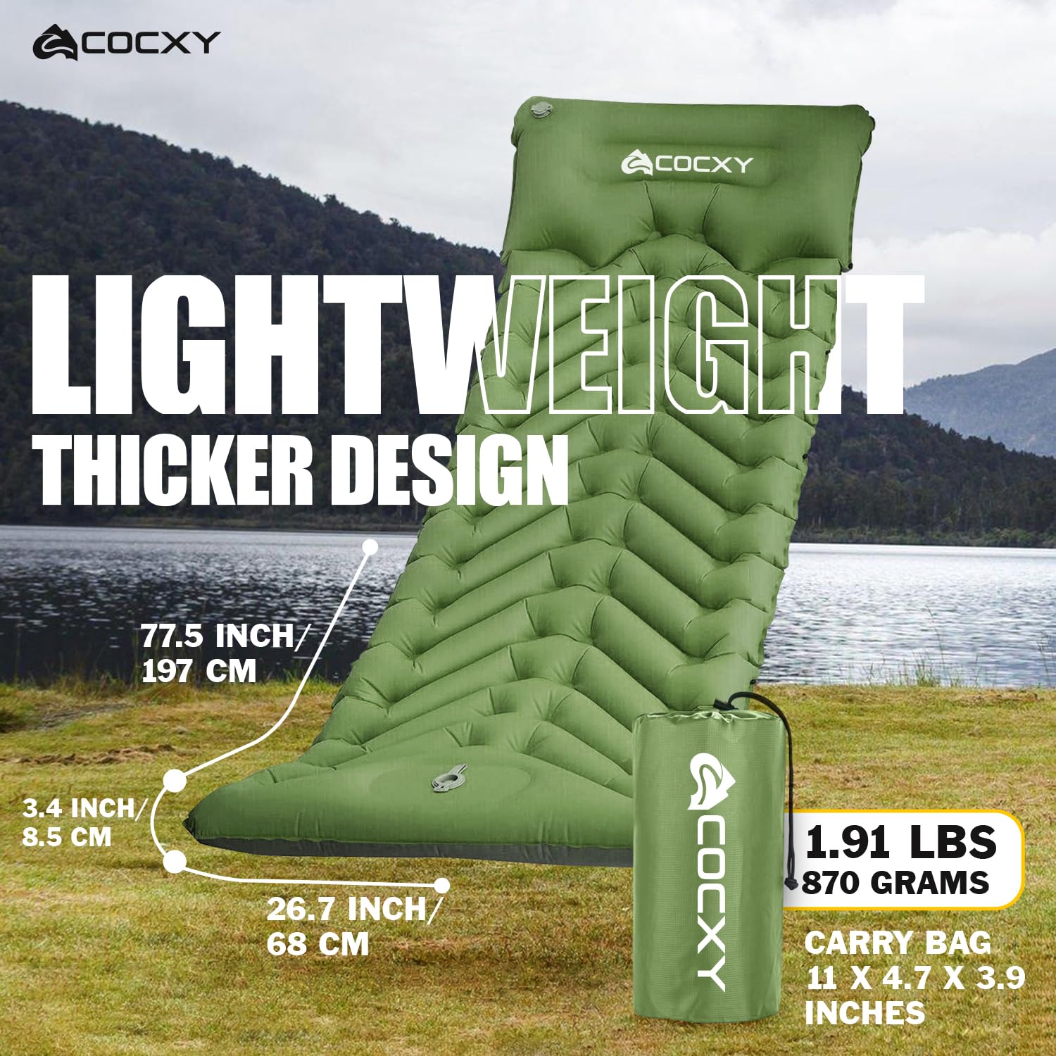 Amazon.co.jp: cocxy キャンプ用スリーピングパッド 空気注入式