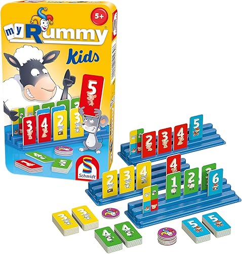 Schmidt Juegos 51439 MyRummy Kids, Bring Me with Game in a Metal Tin, Colorido