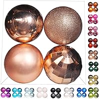 Vista 47 de Emopeak 24 bolas decorativas para árbol de Navidad, 4 estilos inastillables, decoración de árbol de Navidad, esferas colgantes para decoración