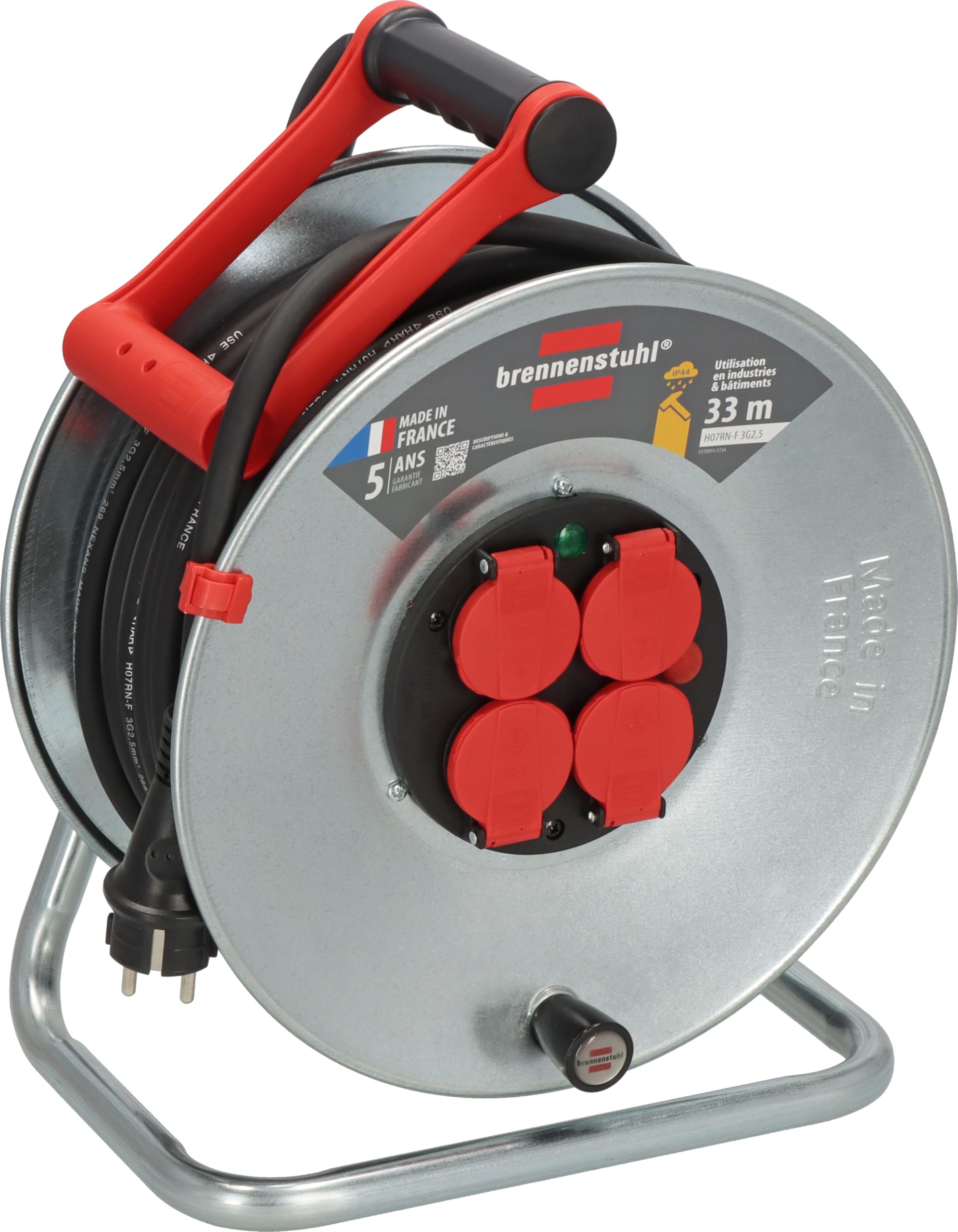 Brennenstuhl, 1207961 Argento IP44 Cable reel 33m H07RN-F 3G2,5, B00J399WS0