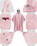 iCreek Hooded Rain Poncho Packable Unisex Raincoat Jacket with Pocket Waterproof Lightweight for Hiking, Camping, Outdoor