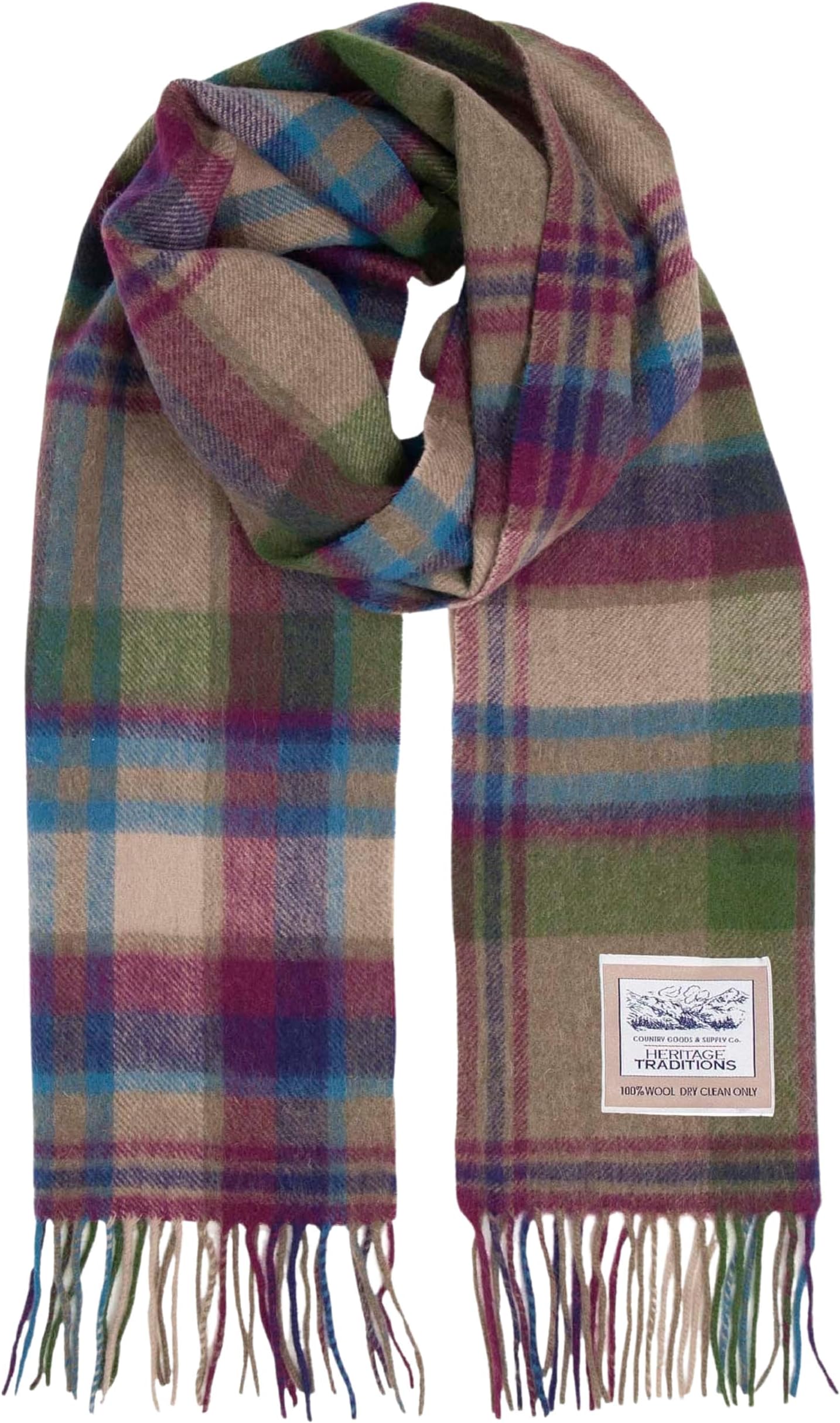 100% Pure Wool Tartan Scarf, Check Scarf for Men & Women, Scottish Scarf Men Style, Women's Wool Scarf