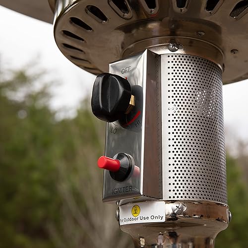 Miniatura 6 de Flash Furniture Sol Patio - Calentador de propano de acero inoxidable plateado de 40,000 BTU con ruedas para uso comercial y residencial, 7.5 pies