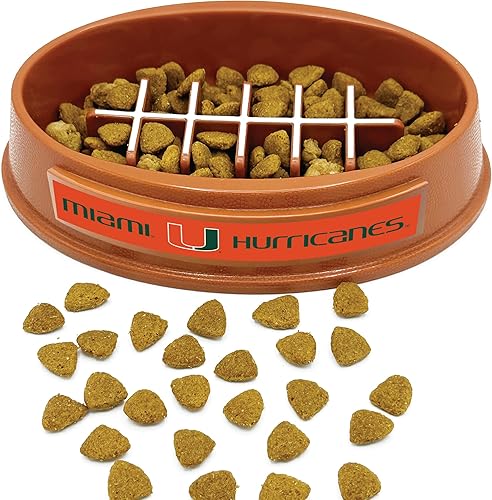 Miniatura 22 de NCAA Super-Bowl Ohio State Buckeyes - Cuenco para perros de alimentación lenta con diseño de fútbol para una digestión saludable. Cuenco