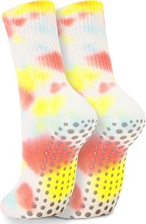 Grip Socks Pilates for Women- Cute Pilates Socks- Tie Dye Non Slip Grippy Sock Woman for Yoga Barre Dance