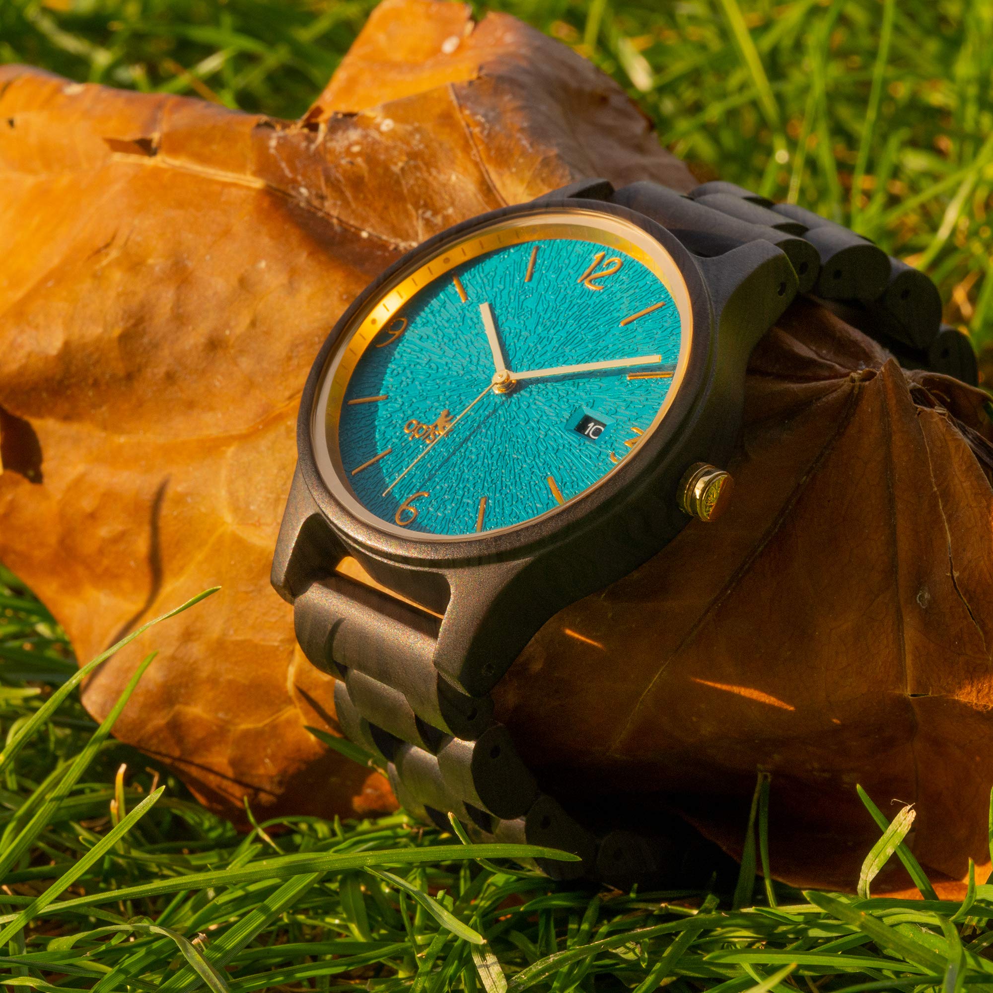 Opis Technology UR-U1 Orologio da Polso Unisex in Legno Naturale | Quadrante minimalista, cassa al quarzo. Wood watch da donna e da uomo, idea regalo, maglie regolabili.