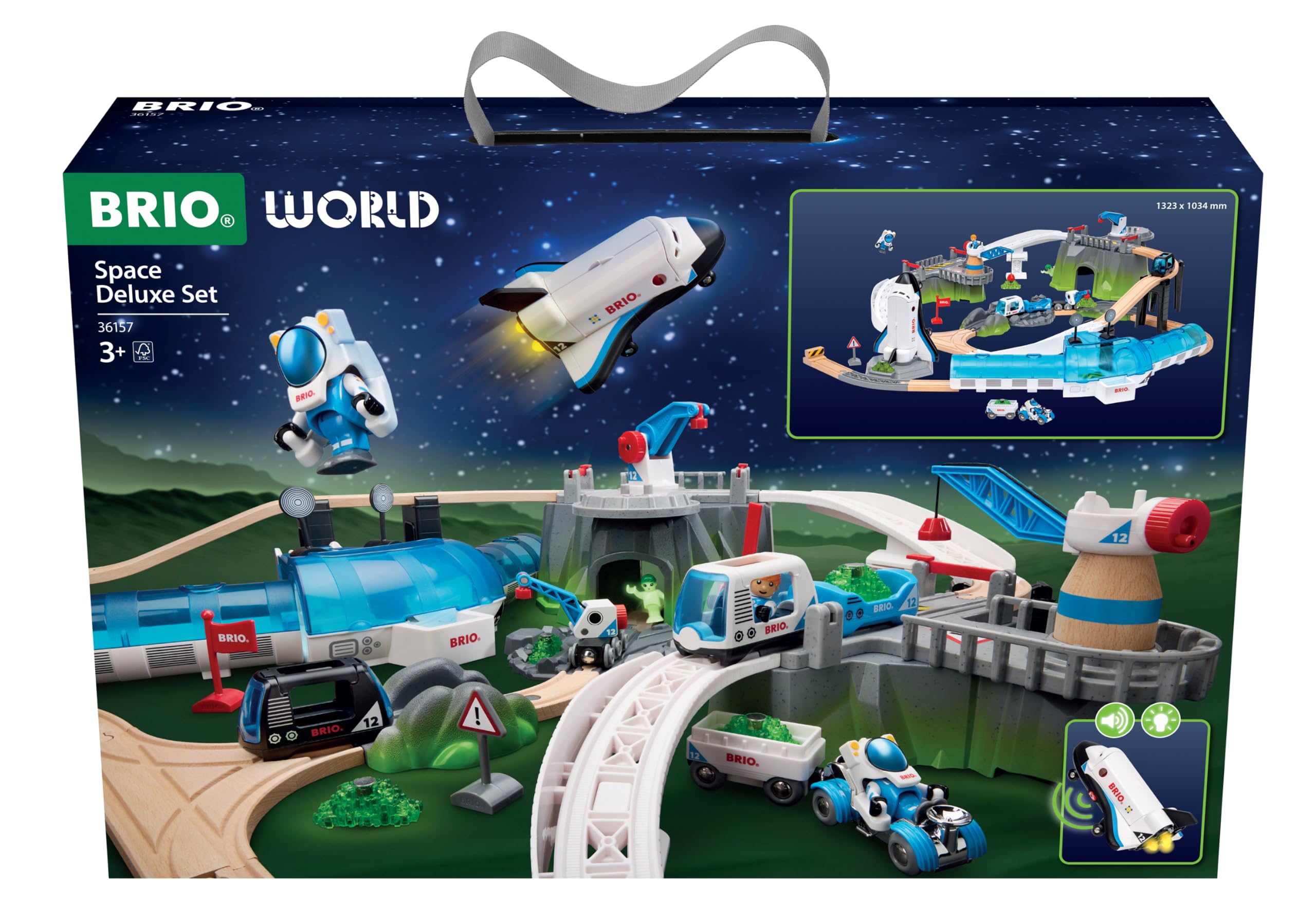 BRIO World Weltraum Deluxe Holzeisenbahnset - Spielzeug ab 3 Jahre