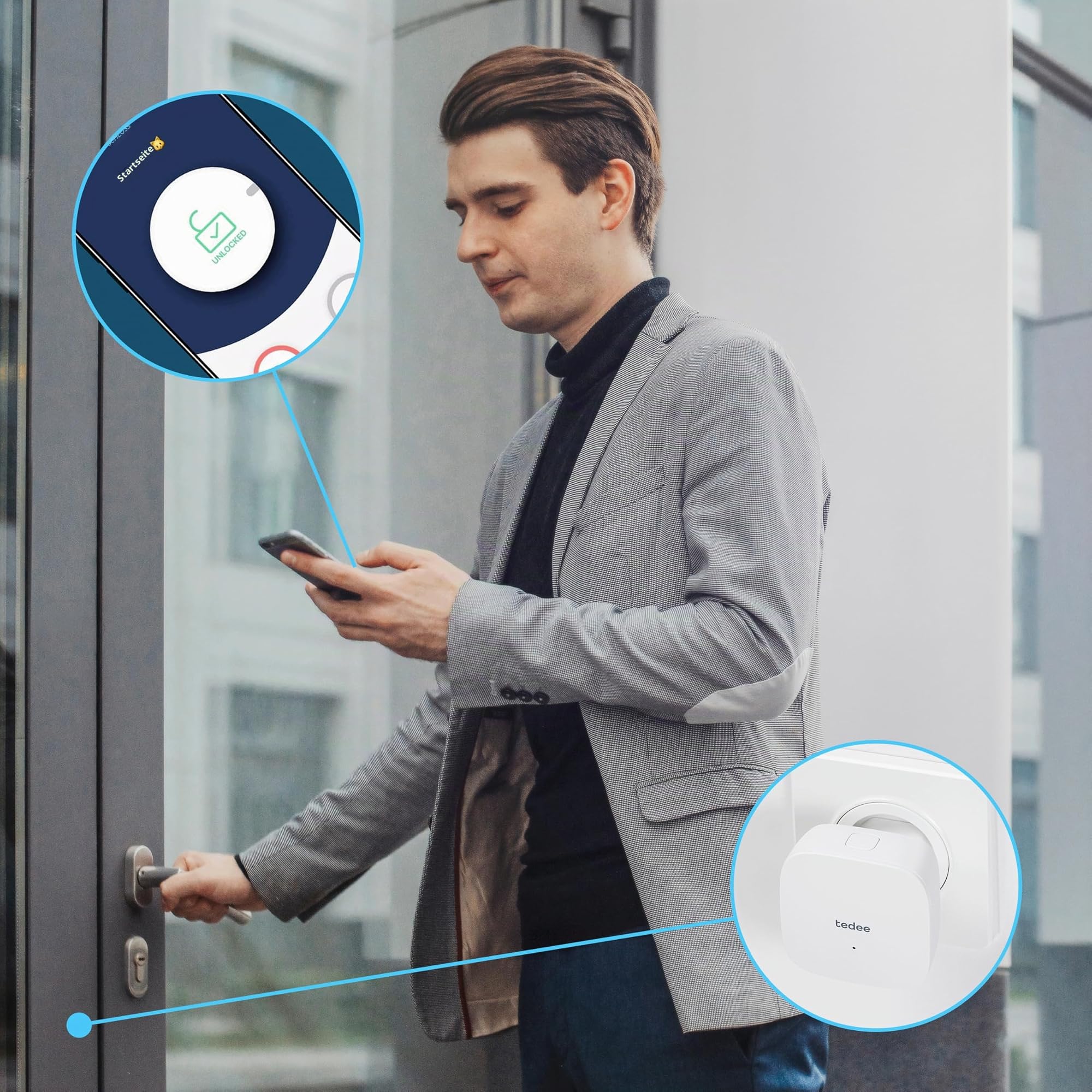Tedee Bridge für elektronisches Türschloss, Steuerung über Bluetooth, tedee WiFi Bridge ermöglicht Öffnen und Schließen aus der Fernbedienung, für iPhone & Android,